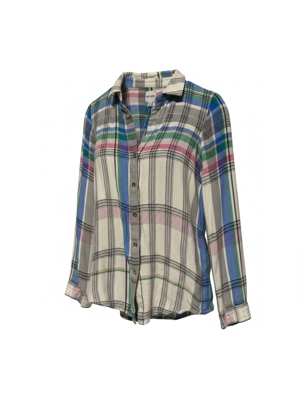 NIC+ZOE Women's Rayon Plaid Fall Cozy Casual Button-Up Shirt XS